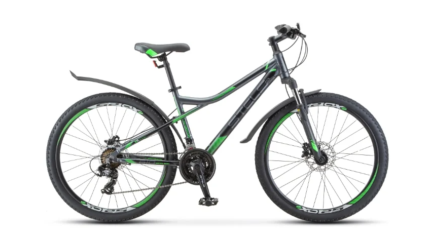 Горный (MTB) велосипед STELS Navigator 610 D 26 V010 (2020) Антрацитовый/зелёный