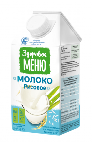Молоко рисовое ЗДОРОВОЕ МЕНЮ обогащенное кальцием и витаминами 1% ГОСТ, 500мл