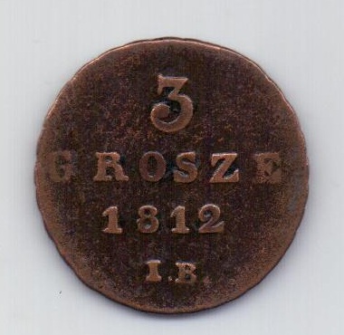 3 гроша 1812 года Герцогство Варшавское XF