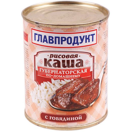 Каша Главпродукт 340г рис. с говяд. ж/б