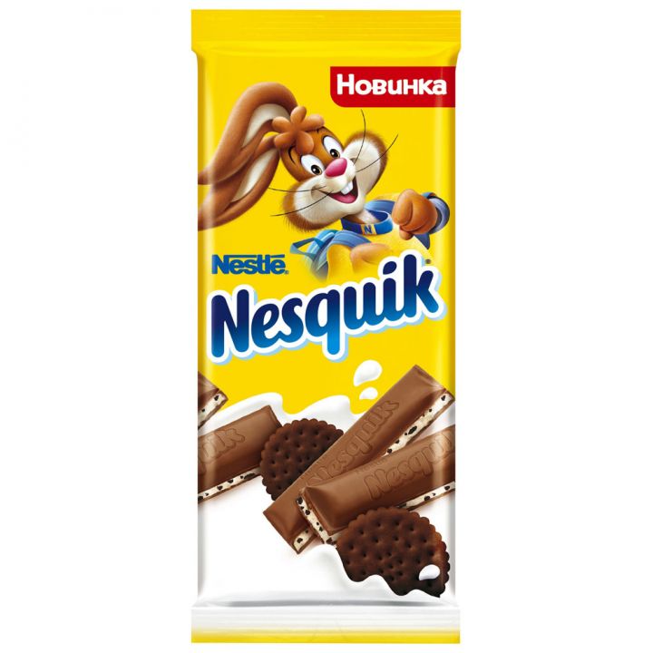 Шоколад Несквик шок. с молочной начинкой с какао-печеньем 95г