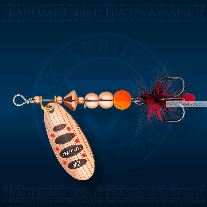 Блесна вращающаяся Sprut Caspia Spinner №2 / 4,5 гр / цвет: CBK