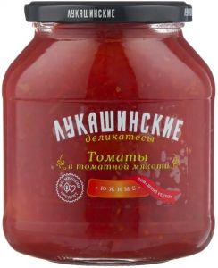 Огурцы ЛУКАШИНСКИЕ 670г в томатной мякоти Южные ст/б