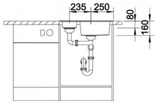 Мойка кухонная Blanco Tipo 6 Basic 514813 схема 3