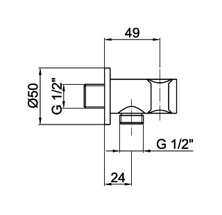 Шланговое подсоединение угловое Webert Comfort AC0354015 схема 2