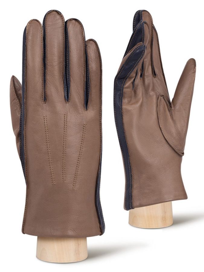 Серые мужские перчатки ELEGANZZA
