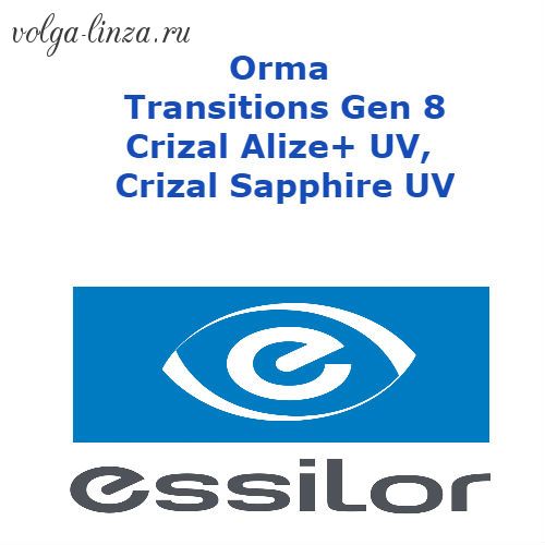 1,5 Orma Transitions Gen 8 Crizal Alize+ UV, Crizal Sapphire UV