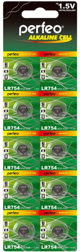 Батарейка Perfeo LR754 (AG5, 193, 393, LR48, V5GA, GP93A)