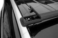Багажник на рейлинги Kia Mohave, Lux Hunter L46-R, черный, крыловидные аэродуги