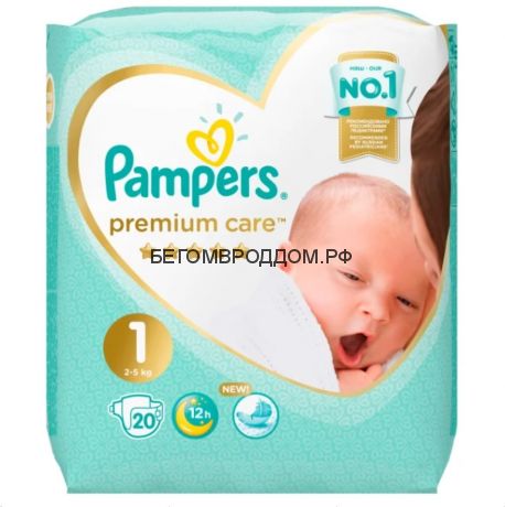 Подгузник PAMPERS Premium Care Newborn 1 (2-5 кг), 20 шт./PAMPERS