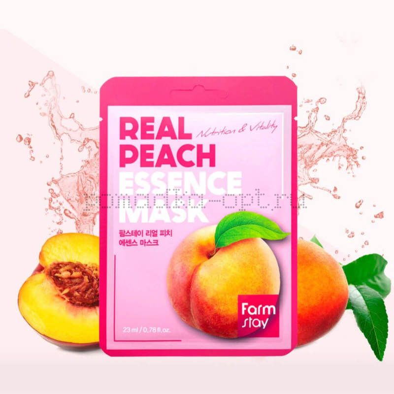 FarmStay Real Peach Essence Mask Тканевая Маска Персик 23 мл