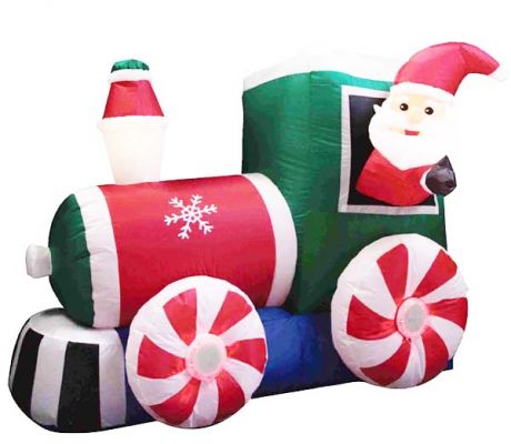 Надувная фигура "Санта на паровозе" (120 см,150 см)