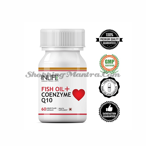 Рыбий жир + коэнзим Q10 в капсулах Инлайф | INLIFE Fish Oil with CoQ10 Supplement