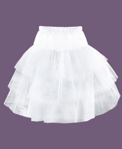 7808-ДН18 Белый подъябник под нарядные платья для девочки из фатина