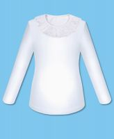 80211 Блузка белая для девочки с кружевом Радуга дети