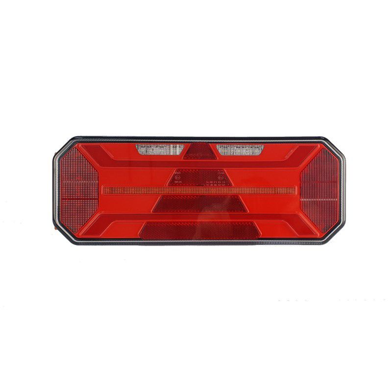 Правый светодиодный фонарь универсальный 20,2 Вт для грузовиков с подсветкой номера (катафот треугольник)