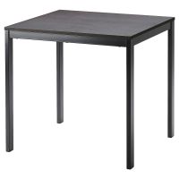 VANGSTA ВАНГСТА, Раздвижной стол, черный/темно-коричневый, 80/120x70 см - 004.201.57