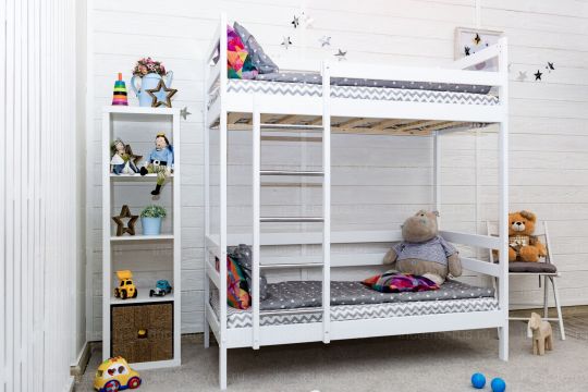 Двухъярусная кровать Altezza цвет белый с ящиками Детская кроватка