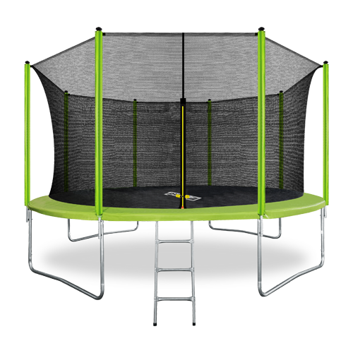 Батут Arland 14FT с внутренней страховочной сеткой и лестницей (Light green)