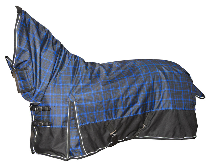 Непромокаемая попона с полной шеей "Horse Comfort" на утеплителе 300 г/м синяя 145 см