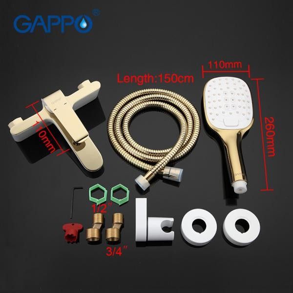 Смеситель для ванны Gappo G3080 белый/золото