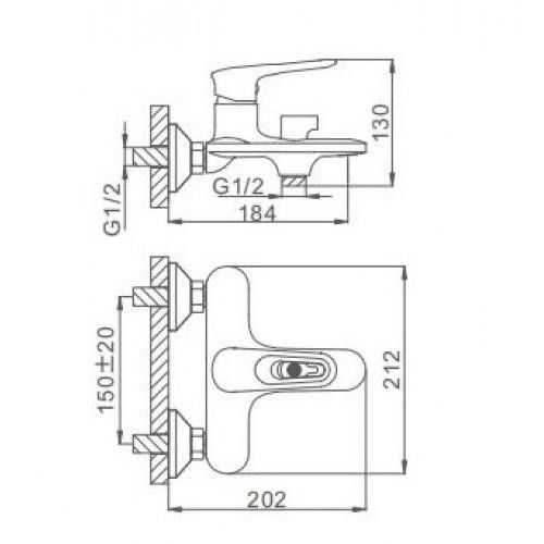 Черный смеситель для ванны Frap F3249-6