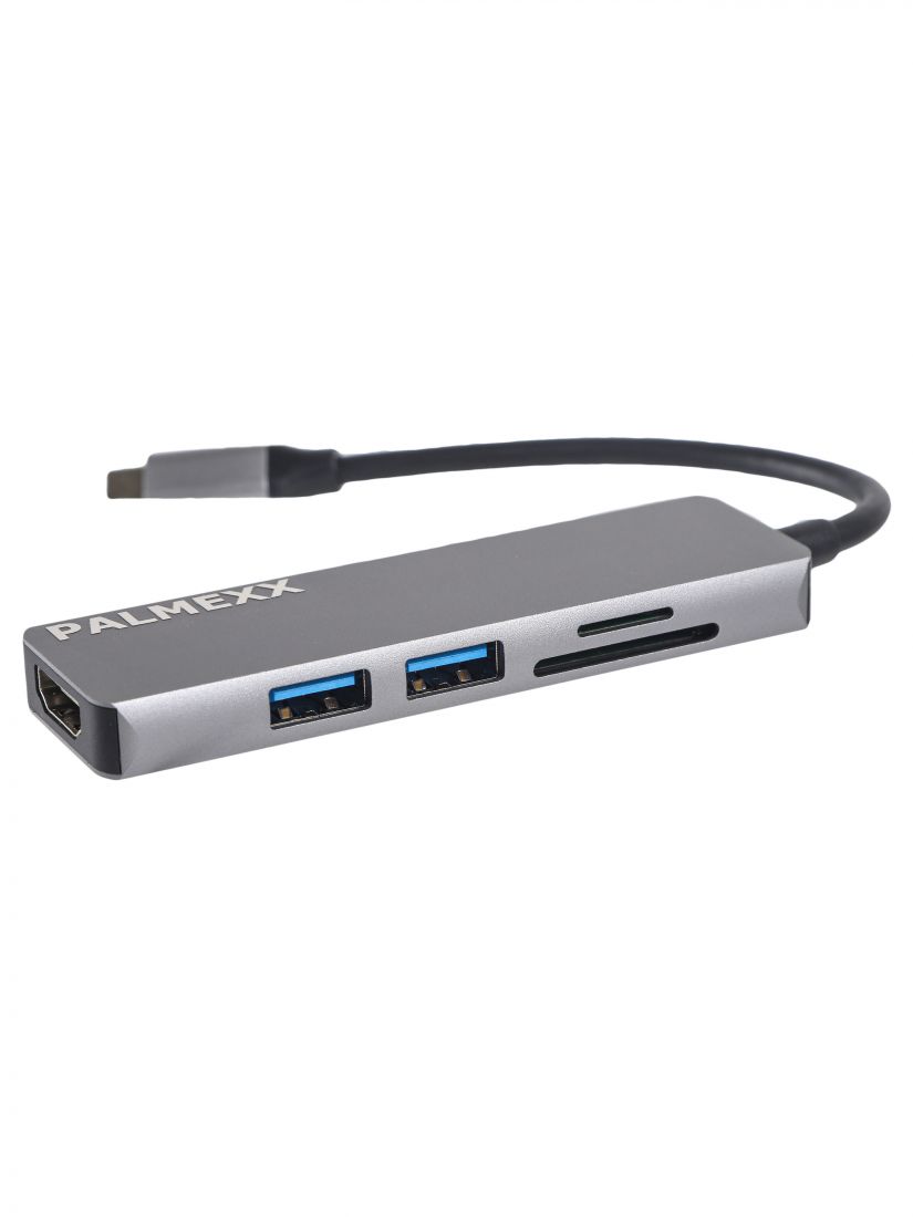 Хаб PALMEXX 5в1 USB-C to HDMI+2*USB3.0+CR