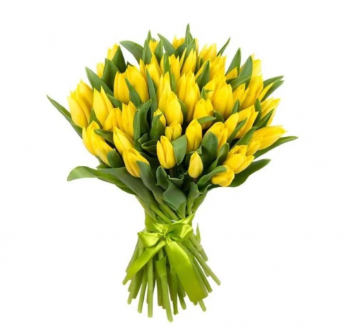 Желтые тюльпаны под ленту