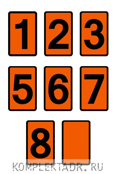 Набор цифр (газ и производные) для таблички Опасный груз