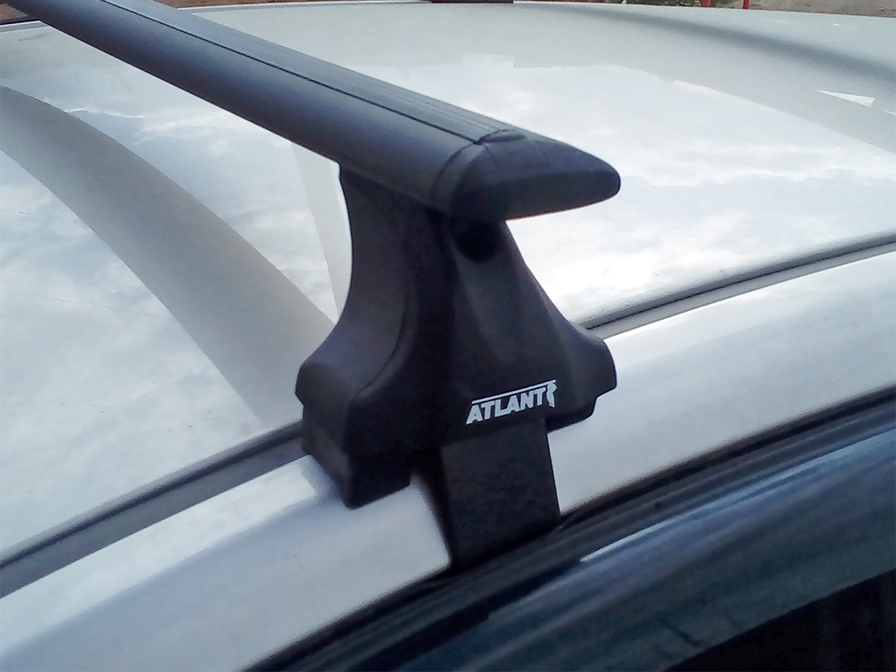 Багажник на крышу Audi A6 IV (C7) 2011-2018, Атлант, крыловидные аэродуги (черный цвет)