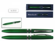 Ручка шариковая в футляре, зеленый цвет корпуса, синие чернила (арт. S 3515)