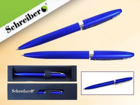 Ручка шариковая в футляре, синий цвет корпуса, синие чернила (арт. S 3526)
