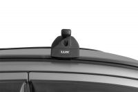 Багажник на крышу Suzuki SX4 2013-..., Lux, стальные прямоугольные дуги на интегрированные рейлинги