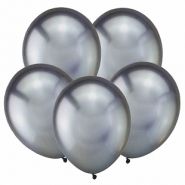 Тёмное серебро, Зеркальные шары, 12", 50 шт (Турция)