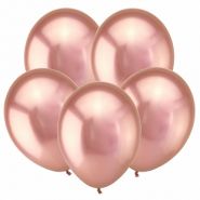 Розовое золото, Зеркальные шары, 12", 50 шт (Турция)