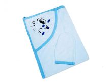 Купальное полотенце с уголком Мамин Малыш (голубой 01889)