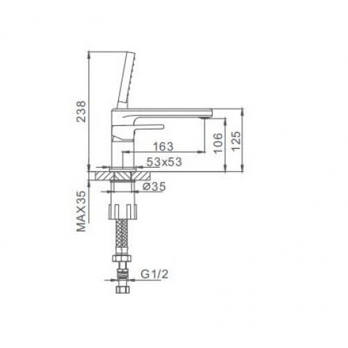 Врезной смеситель для ванны на 3 отверстия Frap H60 F1160