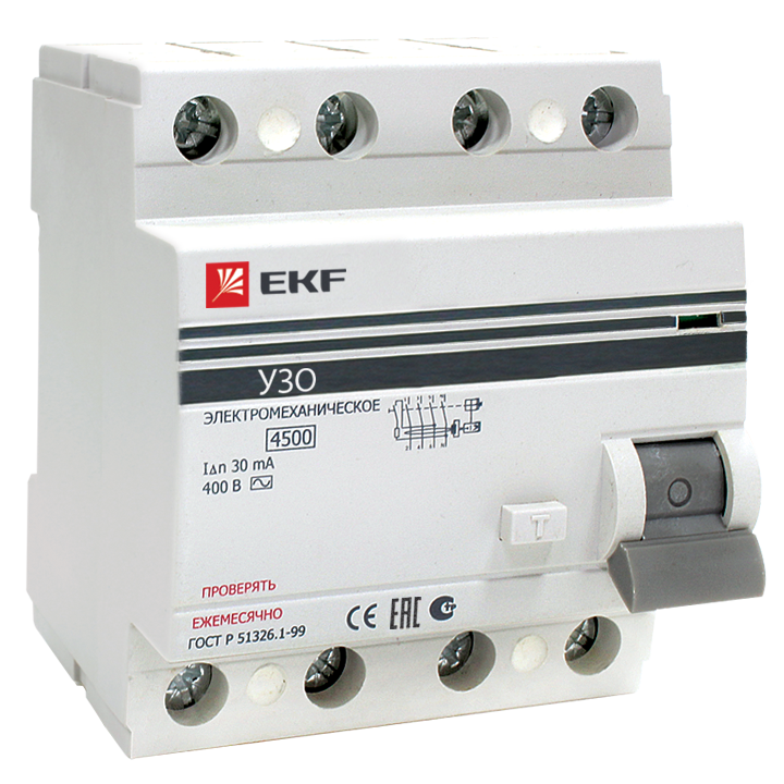 EKF Устройство защитного отключения УЗО ВД-100 4P 32А/100мА (электромеханическое) EKF PROxima