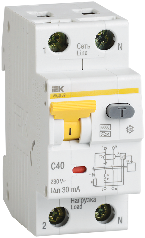 Автоматический выключатель дифференциального тока IEK MAD22-5-063-C-100