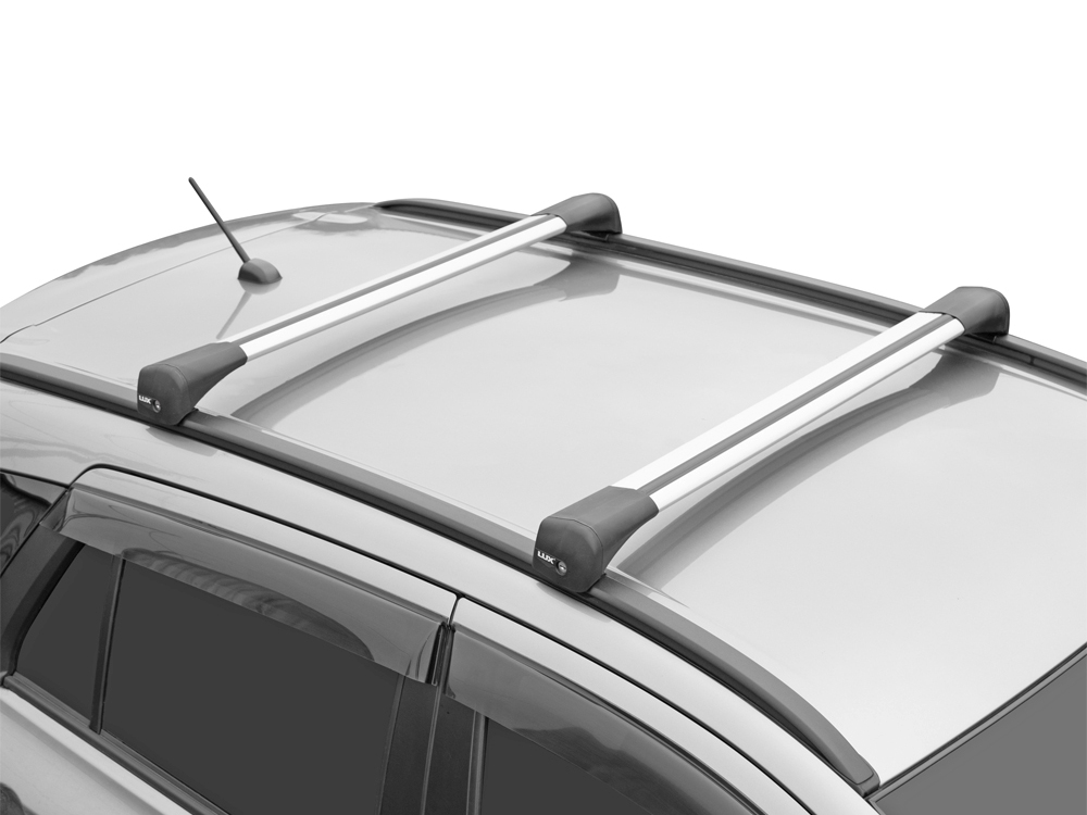 Багажник на крышу Suzuki Vitara 2015-..., Lux Bridge, крыловидные дуги (серебристый цвет)