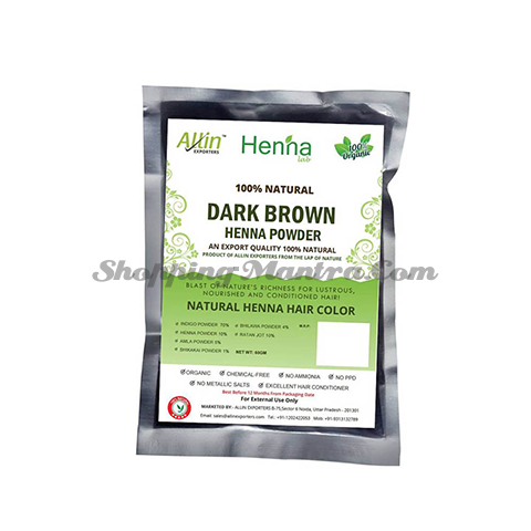 Краска на основе хны (темно-коричневый) Аллин Экспортерс | Allin Exporters Dark Brown Henna Hair Color