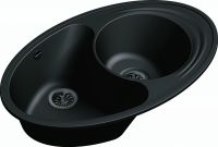 Кварцевая угловая мойка Ewigstein Elegant W90KF Антрацит