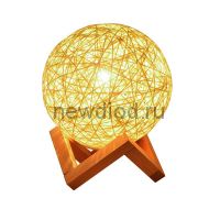 Светильник настольный Wood 611 под лампу E27  на основании РОТАНГ OREOL