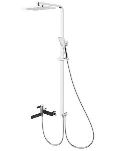 "ARGO" 35-05P/C  Pers смеситель  для ванны со стойкой и верхним душем, хром/чёрный, d-35