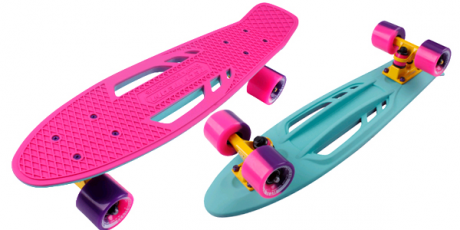 Скейтборд пластиковый Shark 22 pink/sea blue