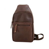 Кожаный рюкзак с одним плечевым ремнем MP Travel-ADVENTURE C29P015 Castanho