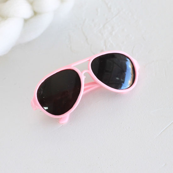 Кукольный аксессуар - очки солнцезащитные, розовые 8 см