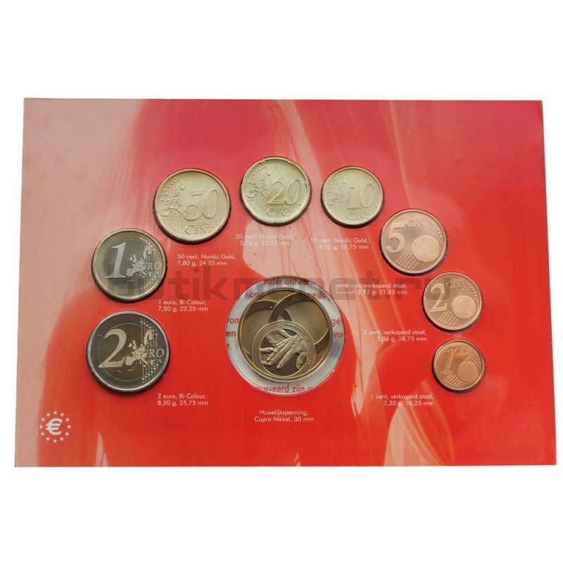 Годовой набор монет ЕВРО 2005 Нидерланды Свадьба (8 штук и жетон)