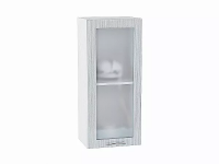 Шкаф верхний с 1-ой дверцей Валерия В409 со стеклом в цвете серый металлик дождь