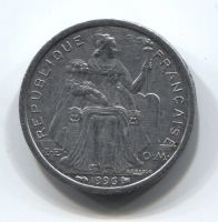 1 франк 1996 Новая Каледония